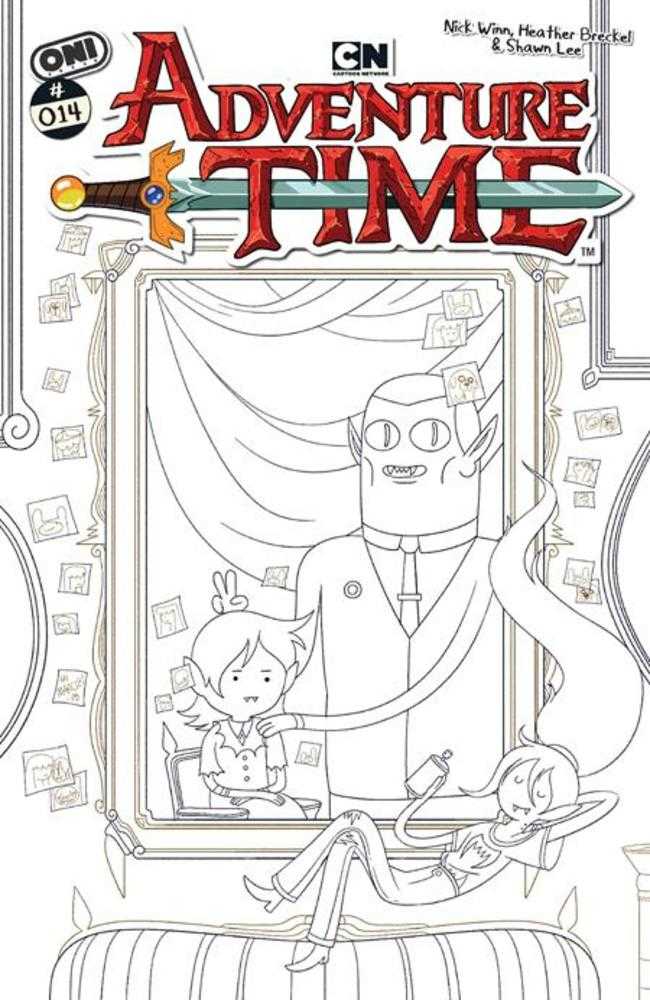 Adventure Time (2025) #14 Cover E Inc 1:20 Nick Winn Black & White Variant
