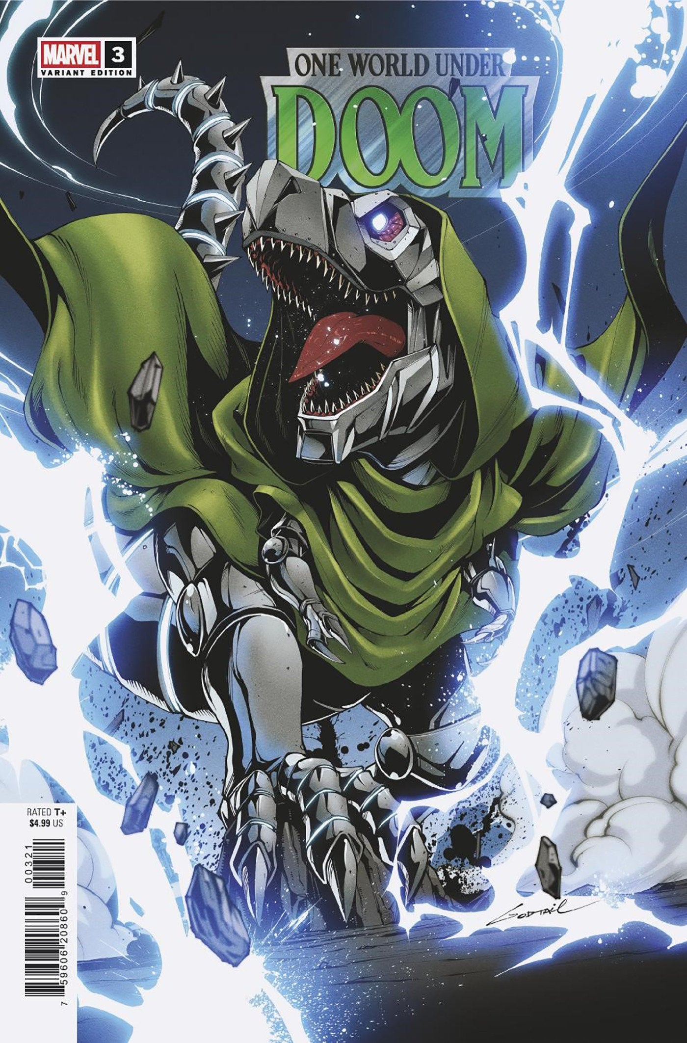 One World Under Doom #3 (Of 9) Godtail Doomasaur Variant