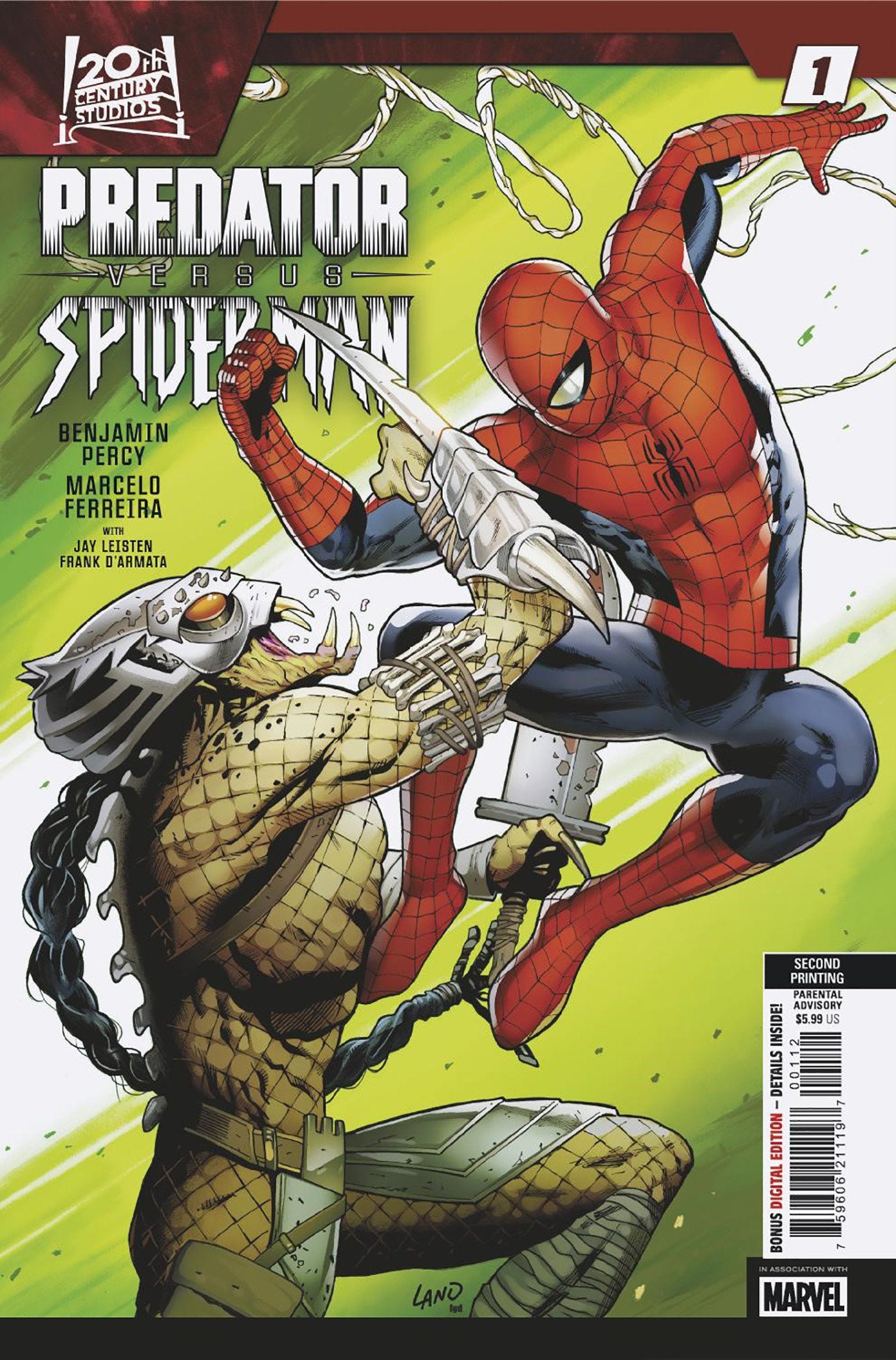 Predator vs. Spider-Man #1 Greg Land 2nd Print Variant – Comics