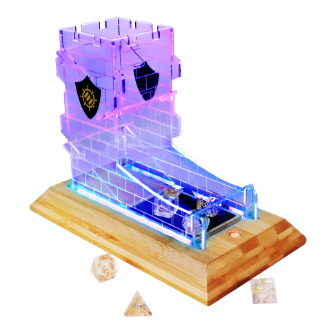 LED Dice Tower and 7pc Clear Dice Set