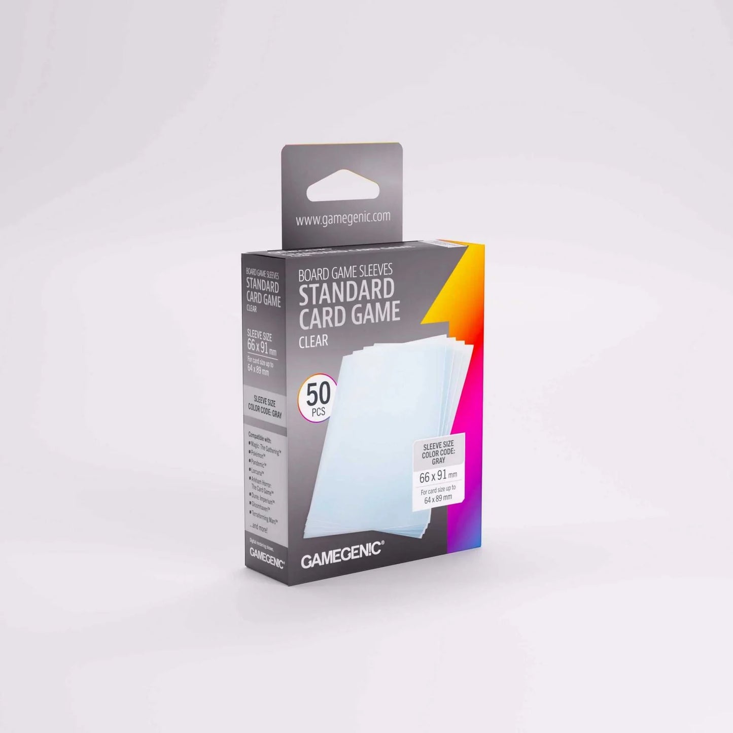Gamegenic Board Game Sleeves Standard Card Game Clear (50 ct.)