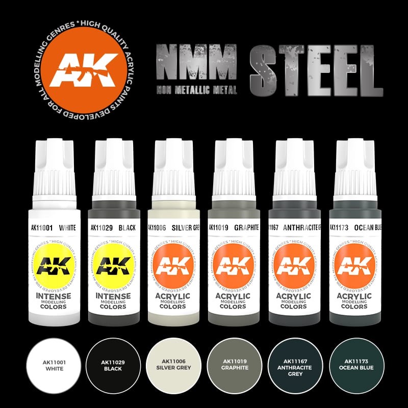 AK Acrylic Set - Non Metallic Metal: Steel