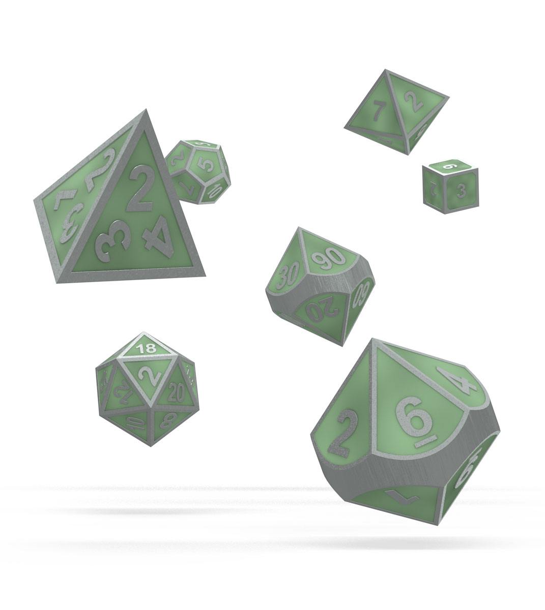 Oakie Doakie Dice RPG Set Metal/Glow in the Dark Dice - Druid's Blaze (7)