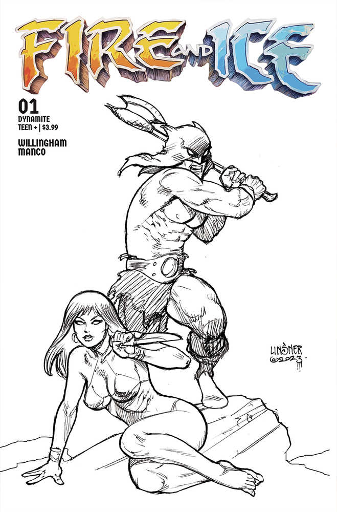 Fire And Ice #1 Cover H 15 Copy Variant Edition Linsner Line Art