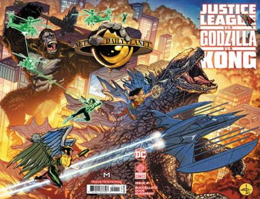 Justice League vs Godzilla vs Kong #1 (Of 7) Cover A Drew Johnson Wraparound Cover