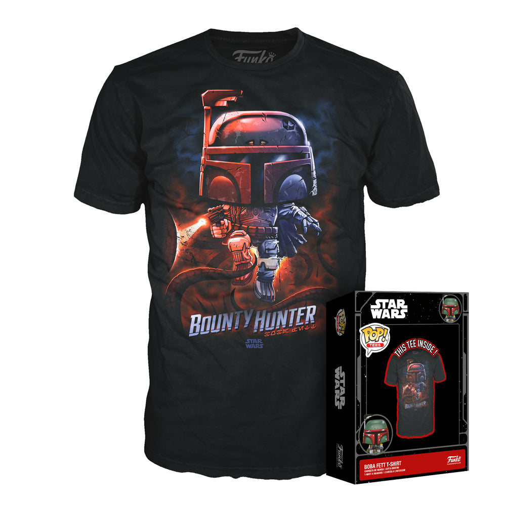 FUNKO POP STAR WARS BOBA FETT BOUNTY HUNTER T-SHIRT MEDIUM