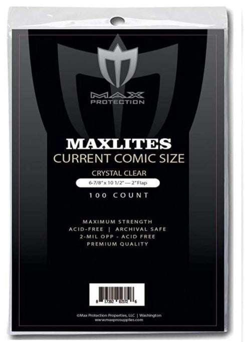 MAXLITES Ultra Premium Comic Bags - Current Size