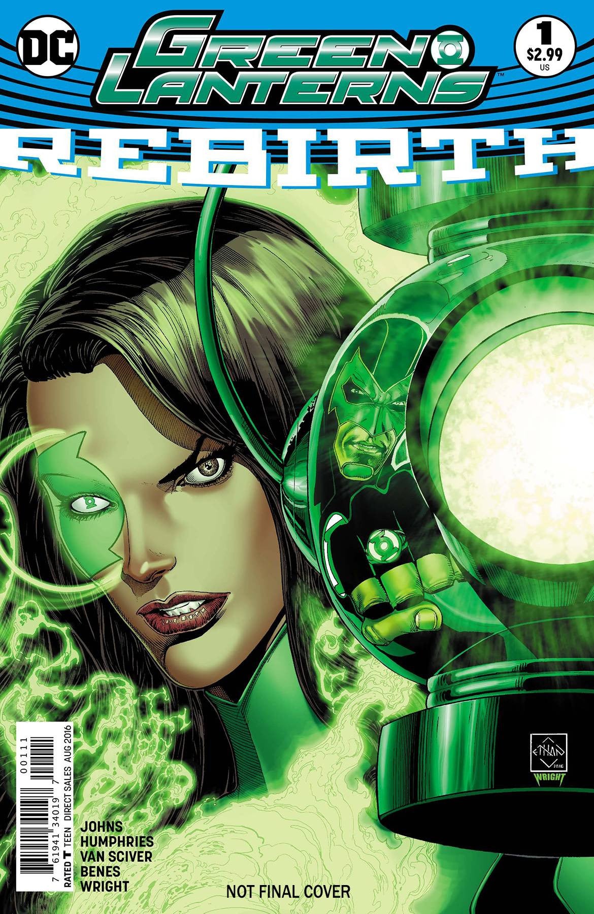 GREEN LANTERNS REBIRTH #1 2NDPTG COVER