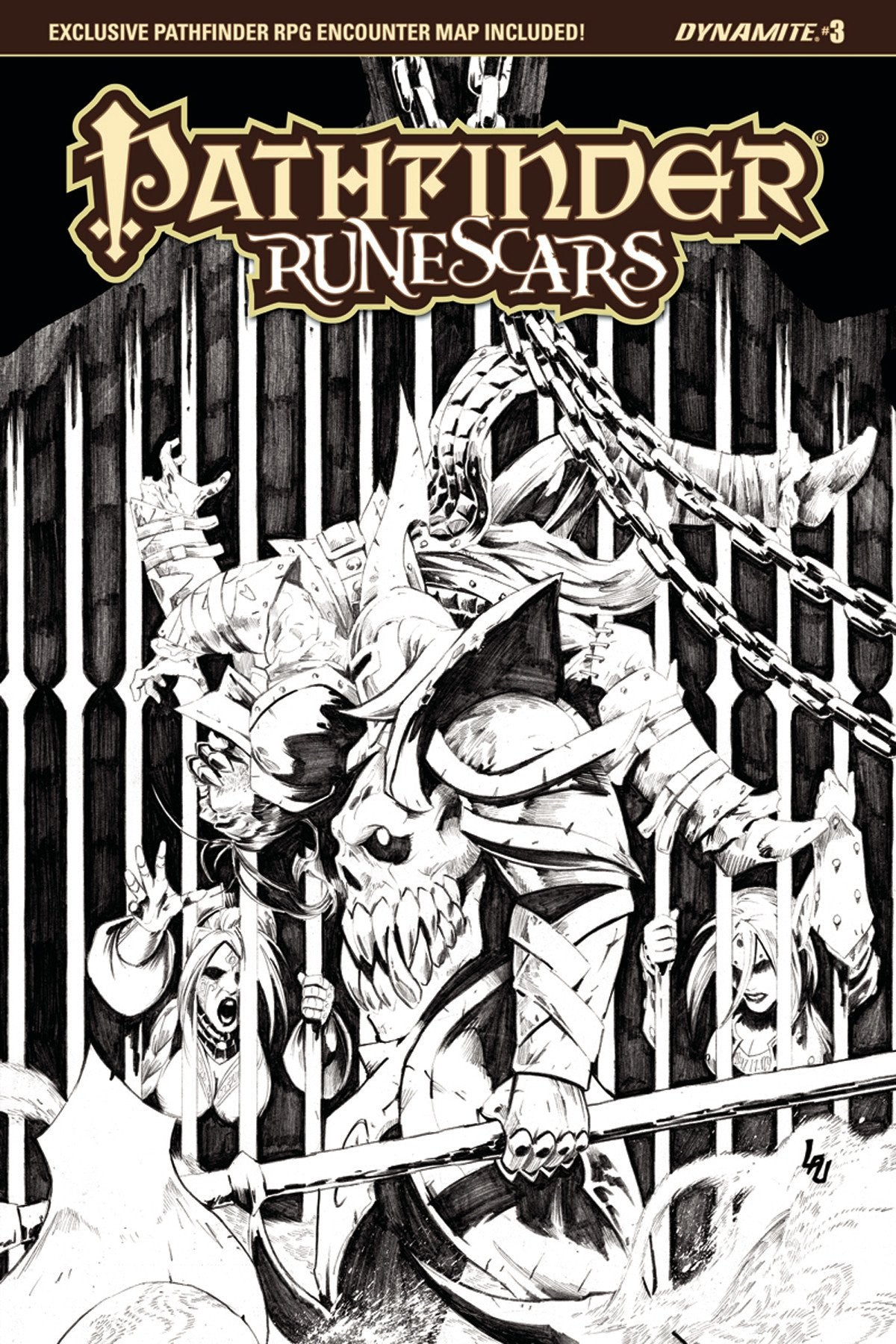PATHFINDER RUNESCARS #3 CVR D 10 COPY LAU B&W INCV COVER