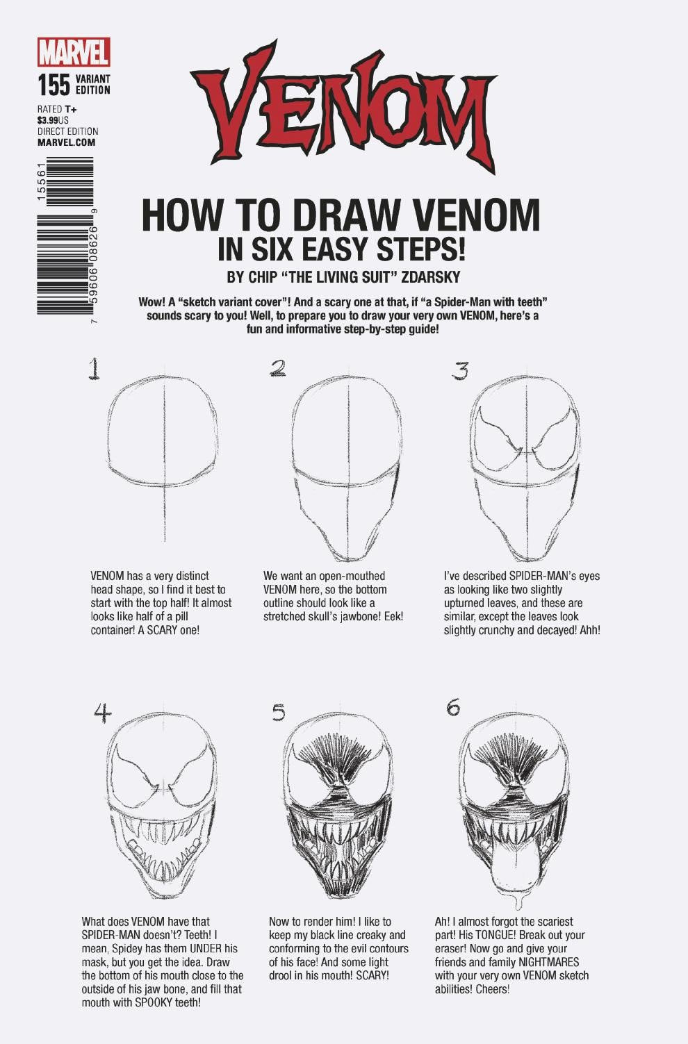 VENOM #155 ZDARSKY HOW TO DRAW VAR LEG COVER