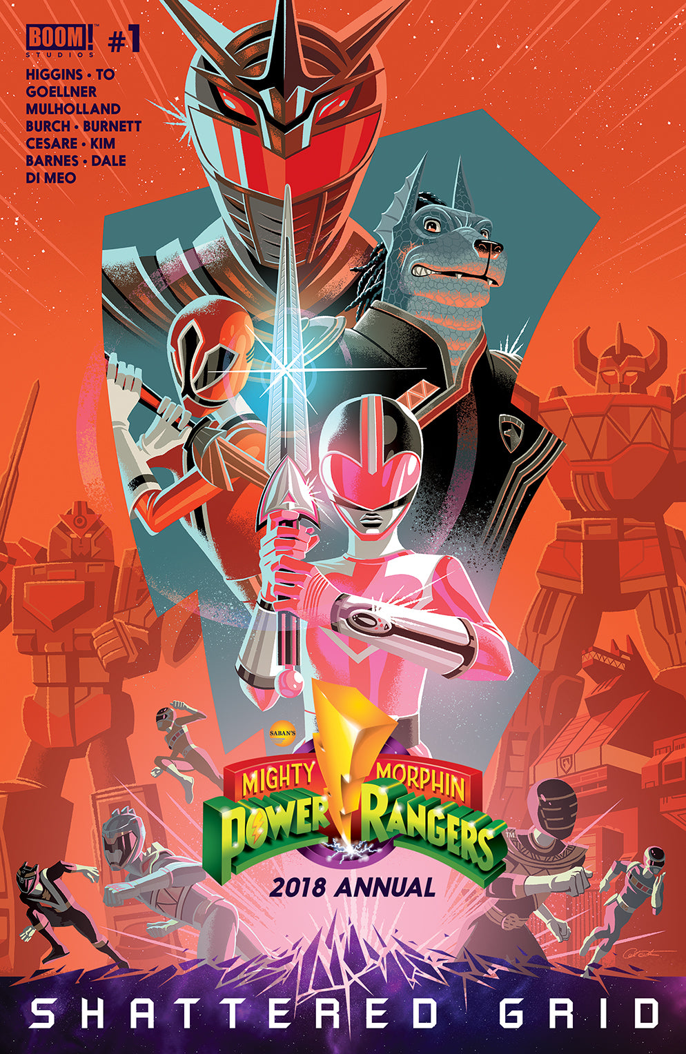 MIGHTY MORPHIN POWER RANGERS 2018 ANNUAL #1 SG COVER