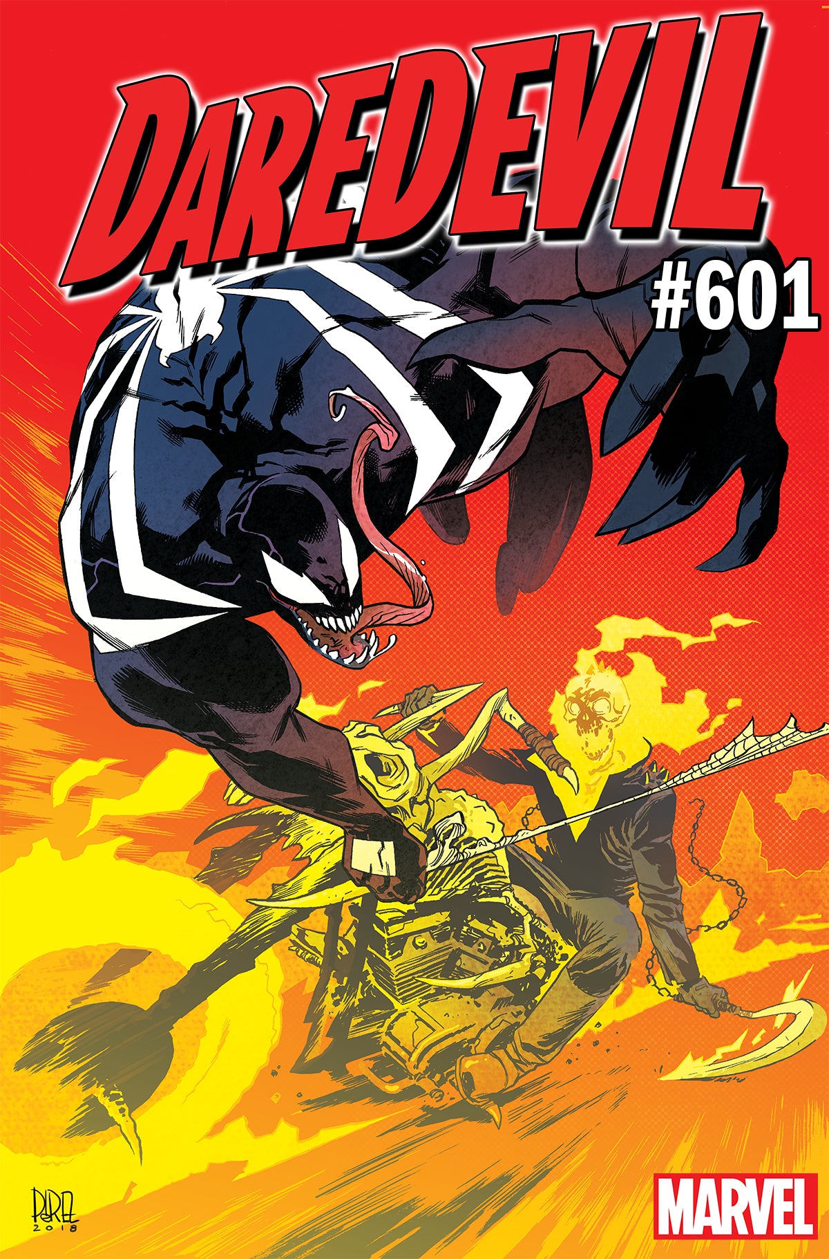 DAREDEVIL #601 PEREZ VENOM 30TH VAR LEG COVER