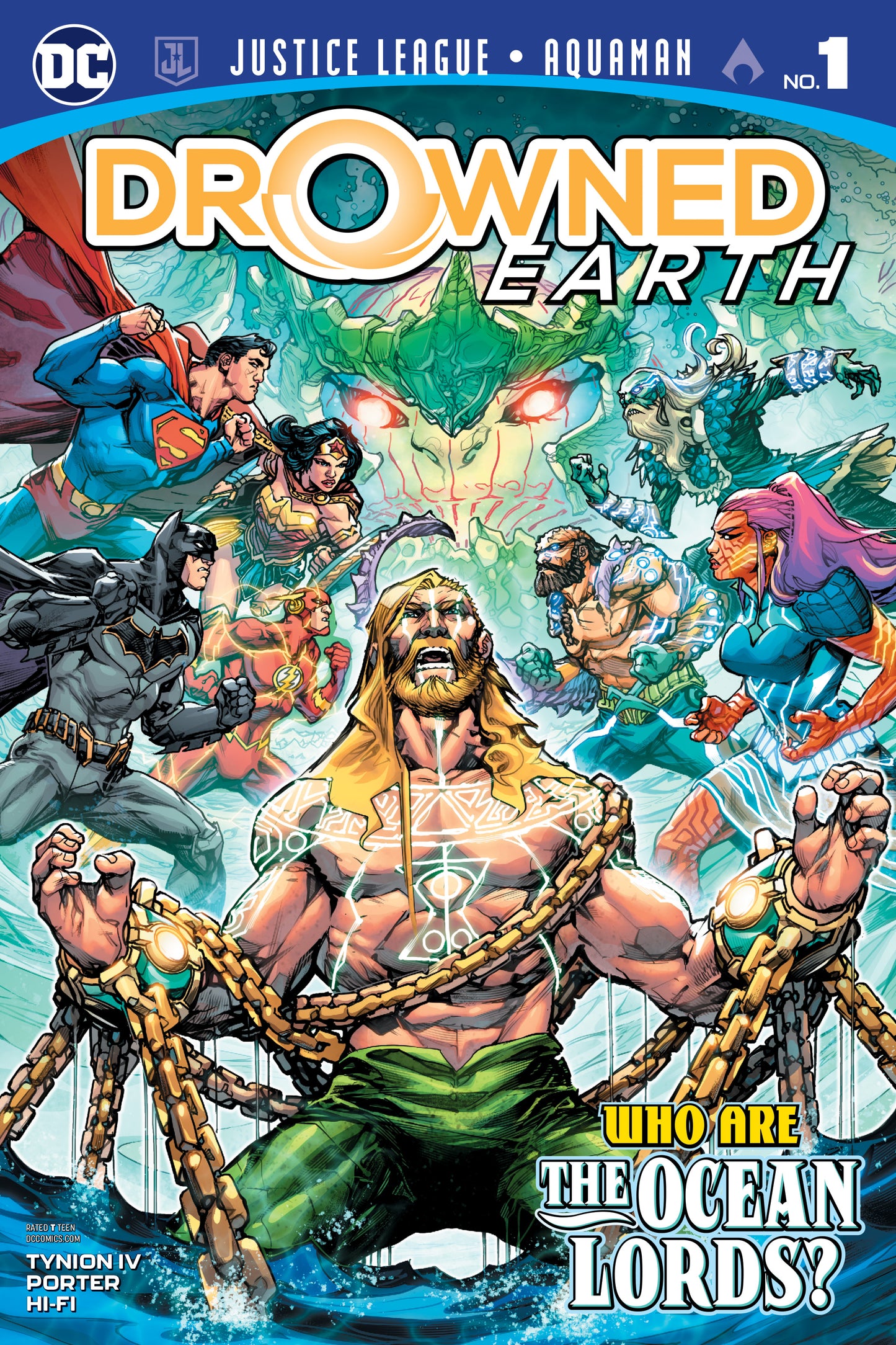 JUSTICE LEAGUE AQUAMAN DROWNED EARTH #1 COVER