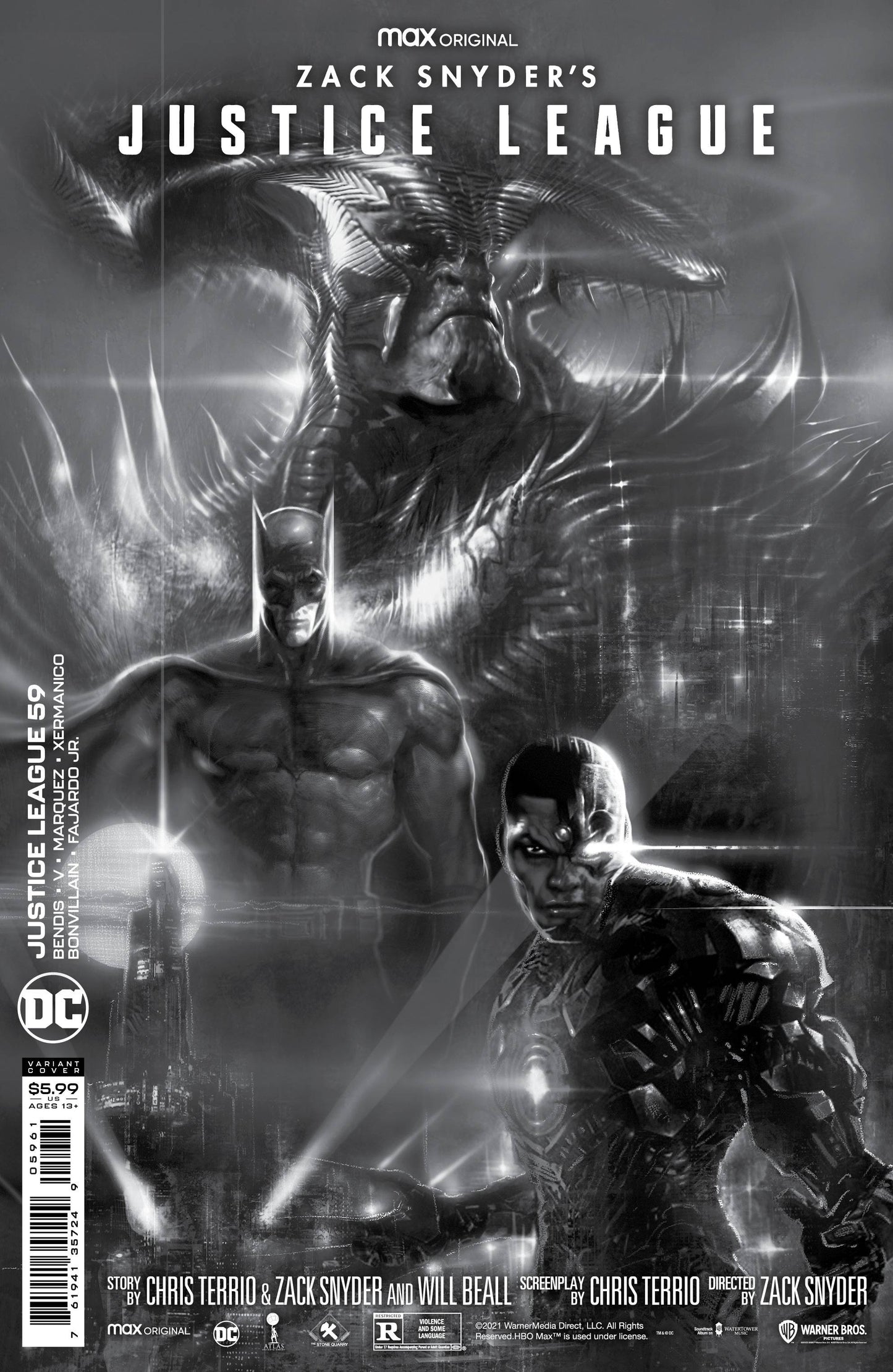 JUSTICE LEAGUE #59 25 COPY SHARP SNYDER CUT CARDSTOCK VAR
