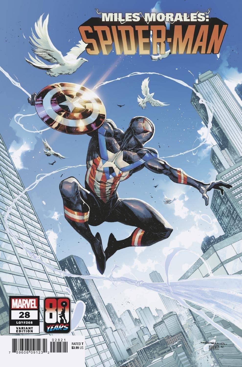 MILES MORALES SPIDER-MAN #28 COELLO CAPTAIN AMERICA VAR