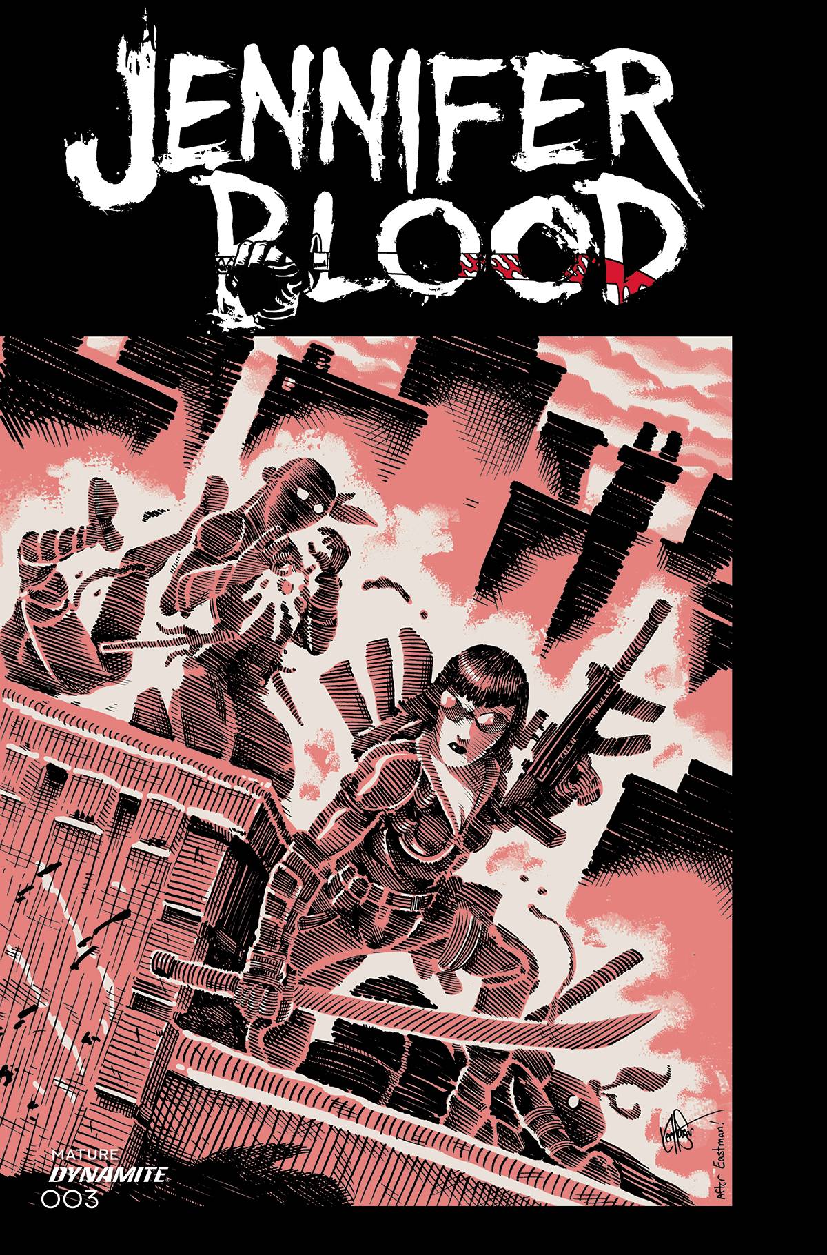 JENNIFER BLOOD #3 CVR L FOC BONUS TMNT HOMAGE HAES