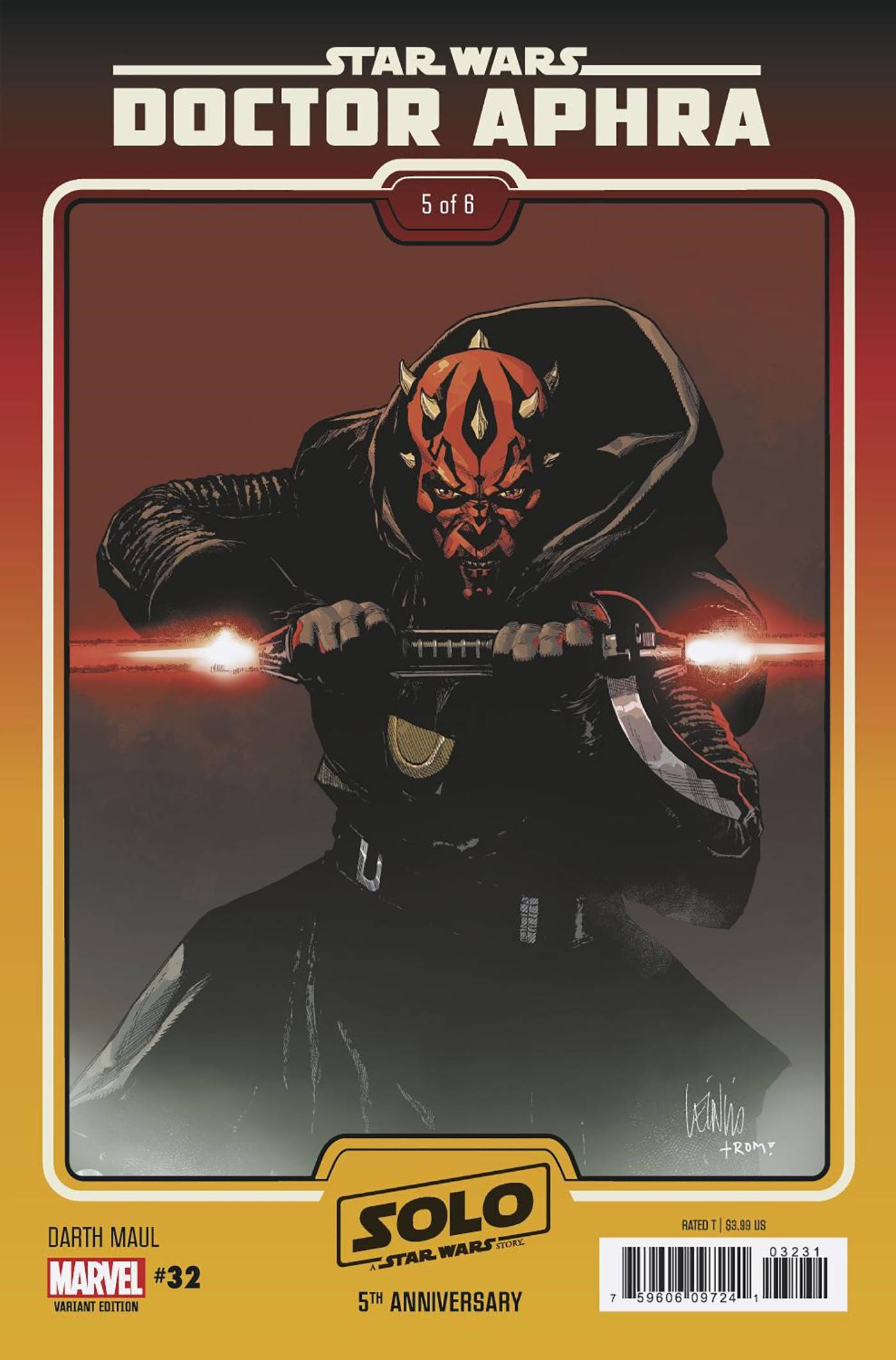 STAR WARS DOCTOR APHRA #32 YU DARTH MAUL SOLO 5TH ANNIVERSARY VAR