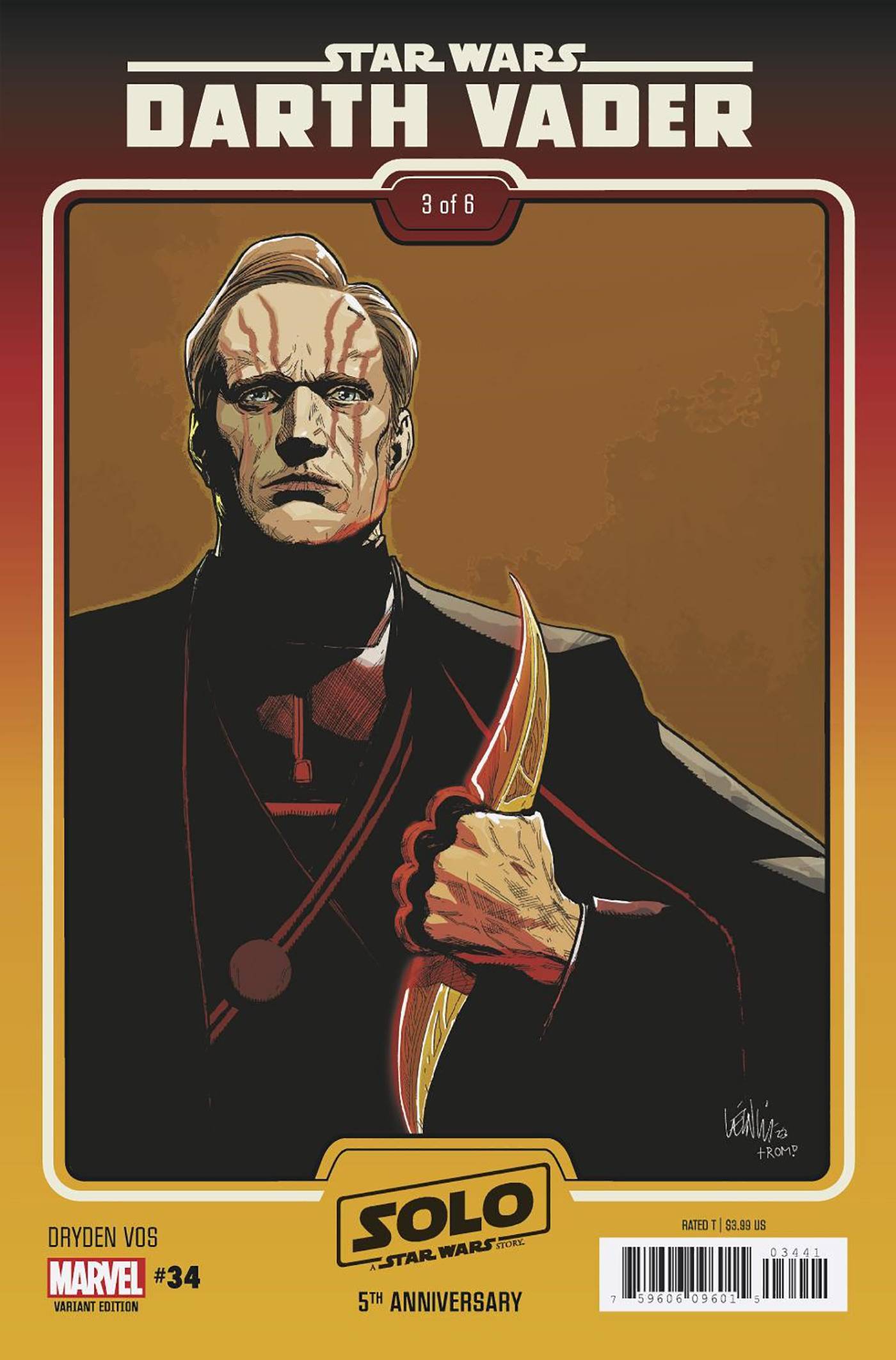 STAR WARS DARTH VADER #34 YU DRYDEN VOS SOLO 5TH ANNIVERSARY VAR