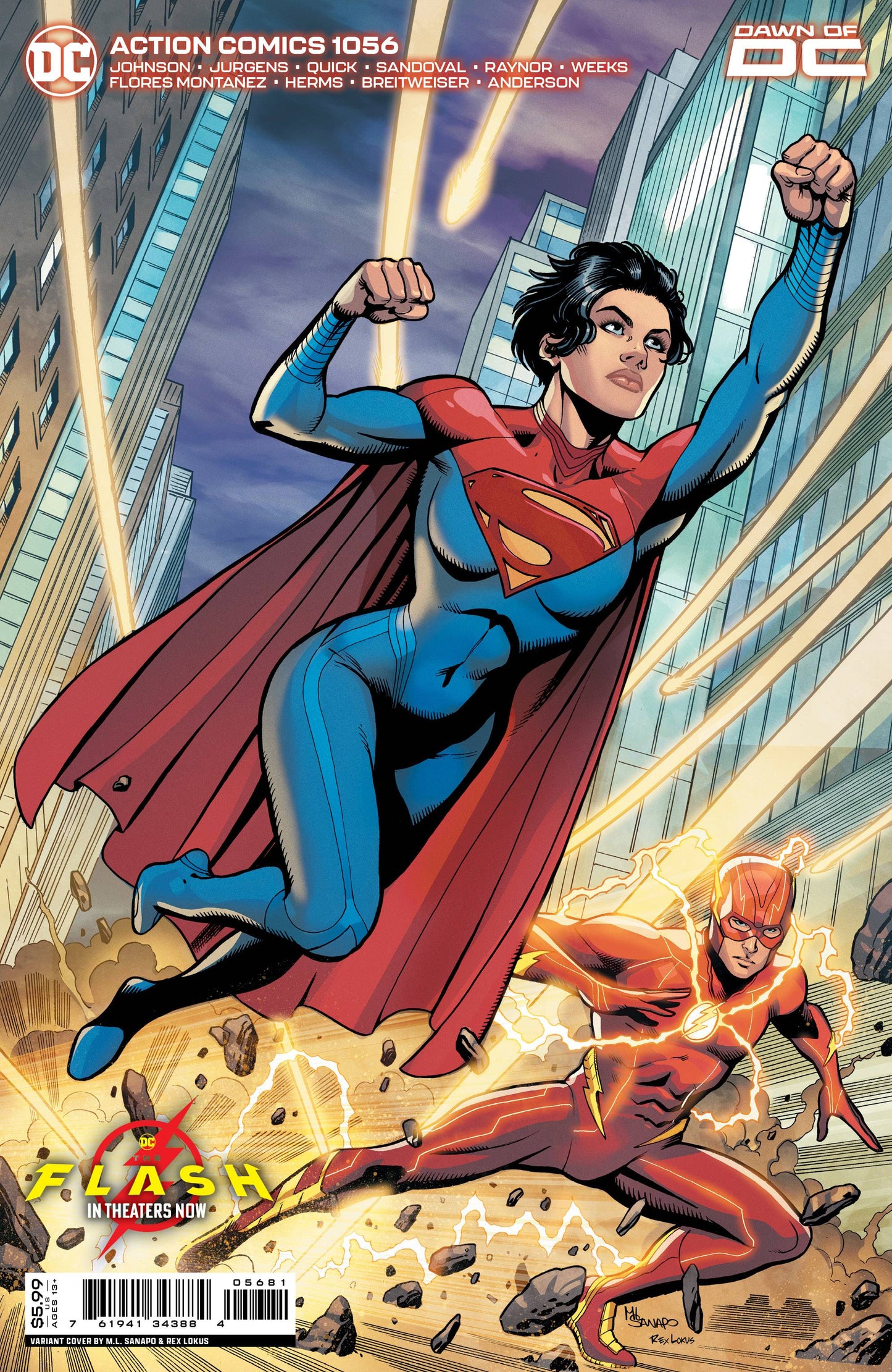 ACTION COMICS #1056 CVR D SANAPO FLASH MOVIE CARD STOCK VAR