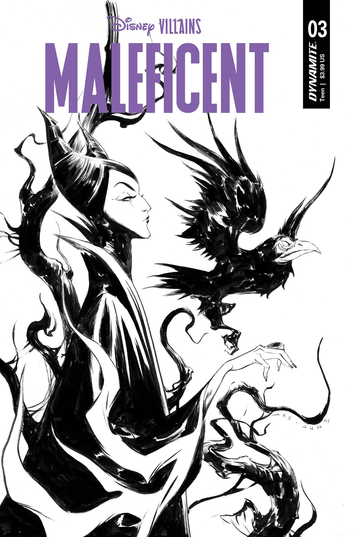 DISNEY VILLAINS MALEFICENT #3 CVR G 10 COPY INCV JAE LEE B&W