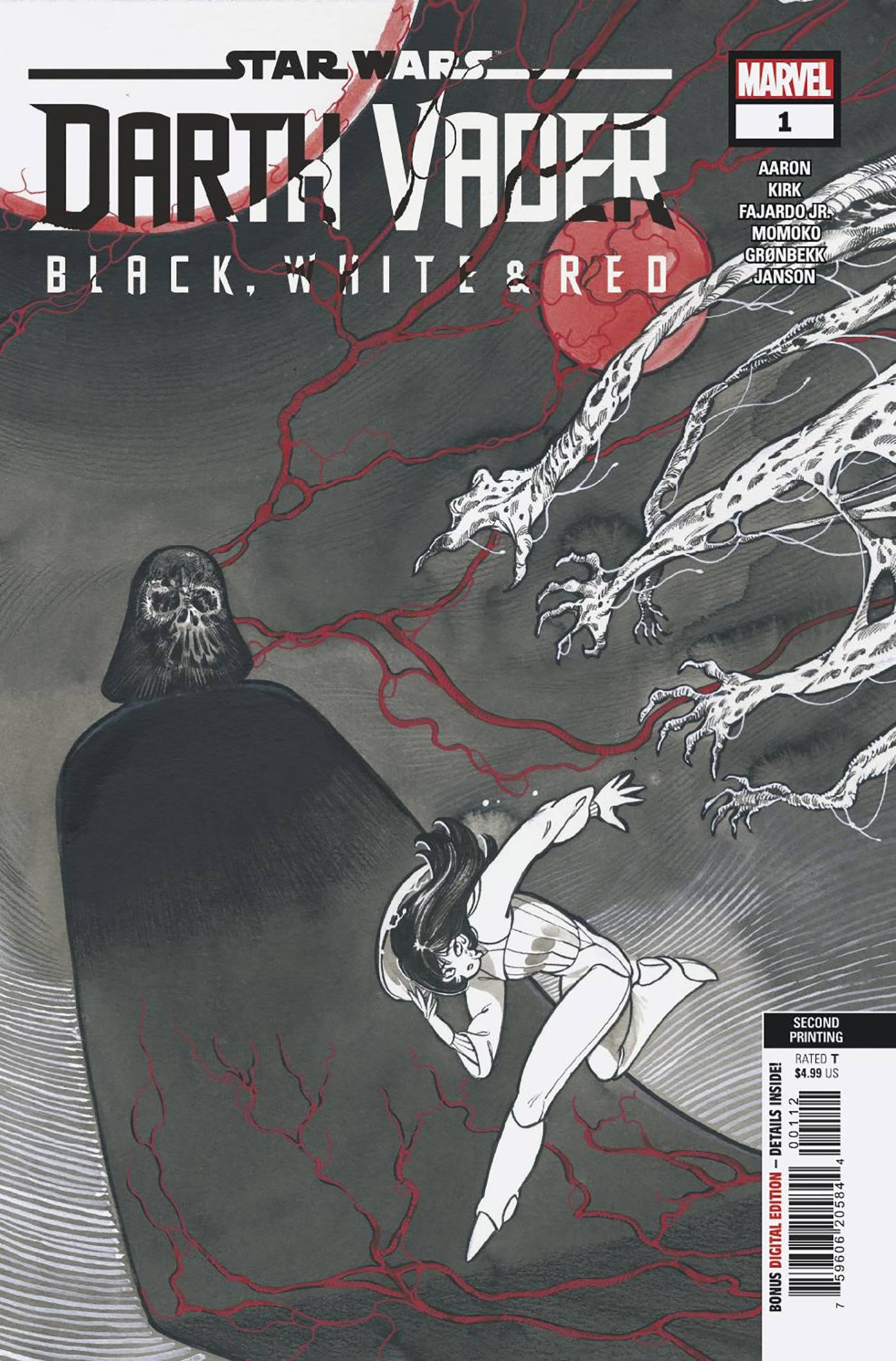 STAR WARS DARTH VADER BLACK WHITE AND RED #1 2ND PRINT