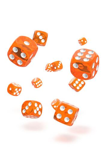 Oakie Doakie Dice D6 Dice 12 mm Translucent - Orange (36)