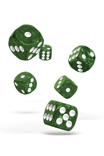 Oakie Doakie Dice D6 Dice 16 mm Marble - Green (12)