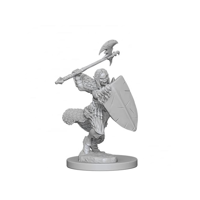Half-Orc Female Barbarian : Pathfinder Deep Cuts Unpainted Miniatures