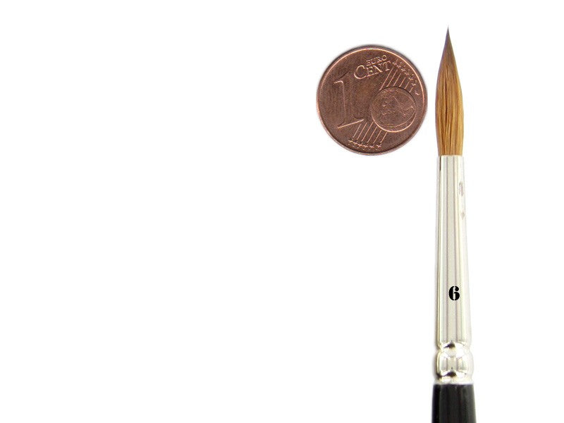 KOLINSKY RED SABLE BRUSH SIZE 6 | Ø 4,0 MM | VISIBLE HAIR LENGTH 20 MM