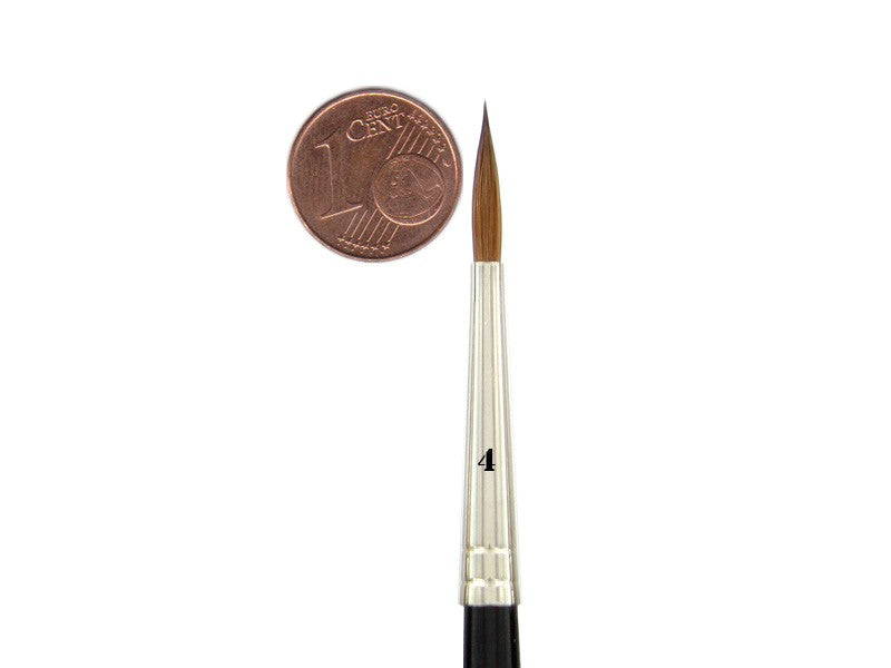 KOLINSKY RED SABLE BRUSH SIZE 4 | Ø 3,2 MM | VISIBLE HAIR LENGTH 16 MM