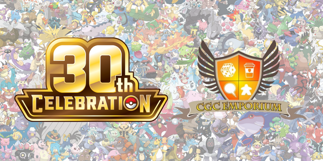 Pokémon 30 at Comics, Games and Coffee in Worthing and Chichester!