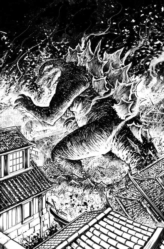 Godzilla: Here There Be Dragons II--Sons Of Giants #1 Variant Ri (10) (Smith Black & White)