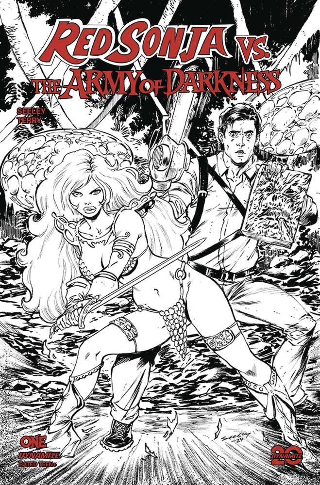 Red Sonja vs Aod #1 Cover L 10 Copy Variant Edition Seeley Line Art