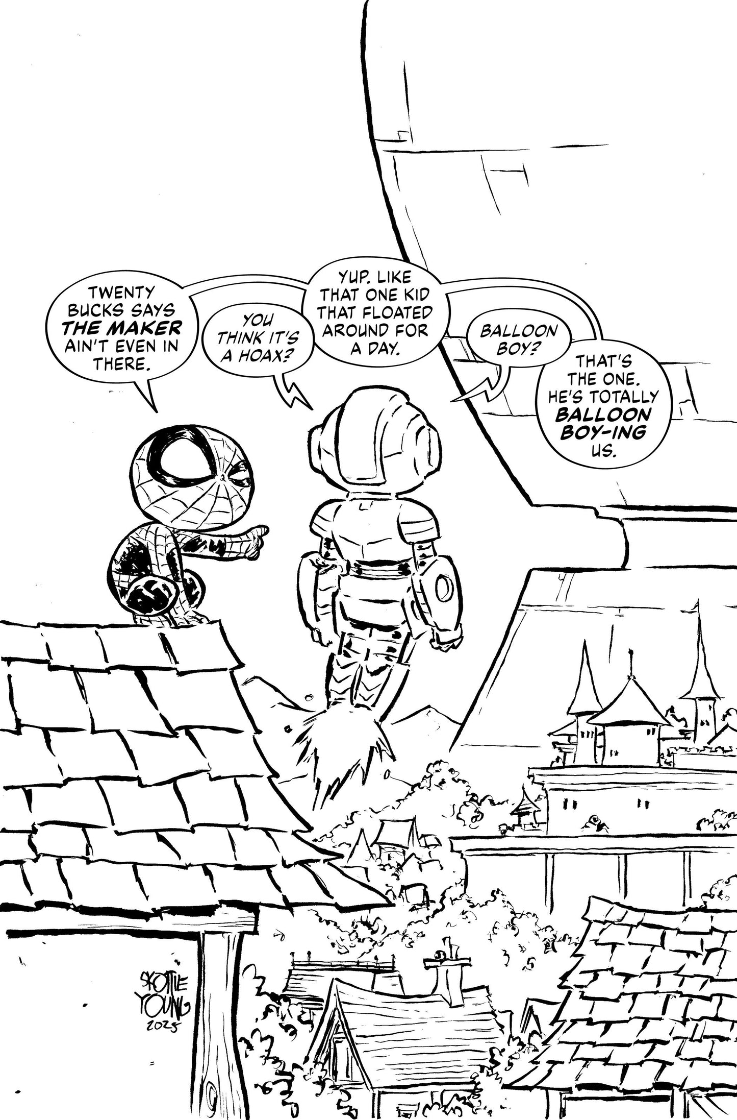 Ultimate Endgame #1 Skottie Young Black And White Full Art Variant 1:100