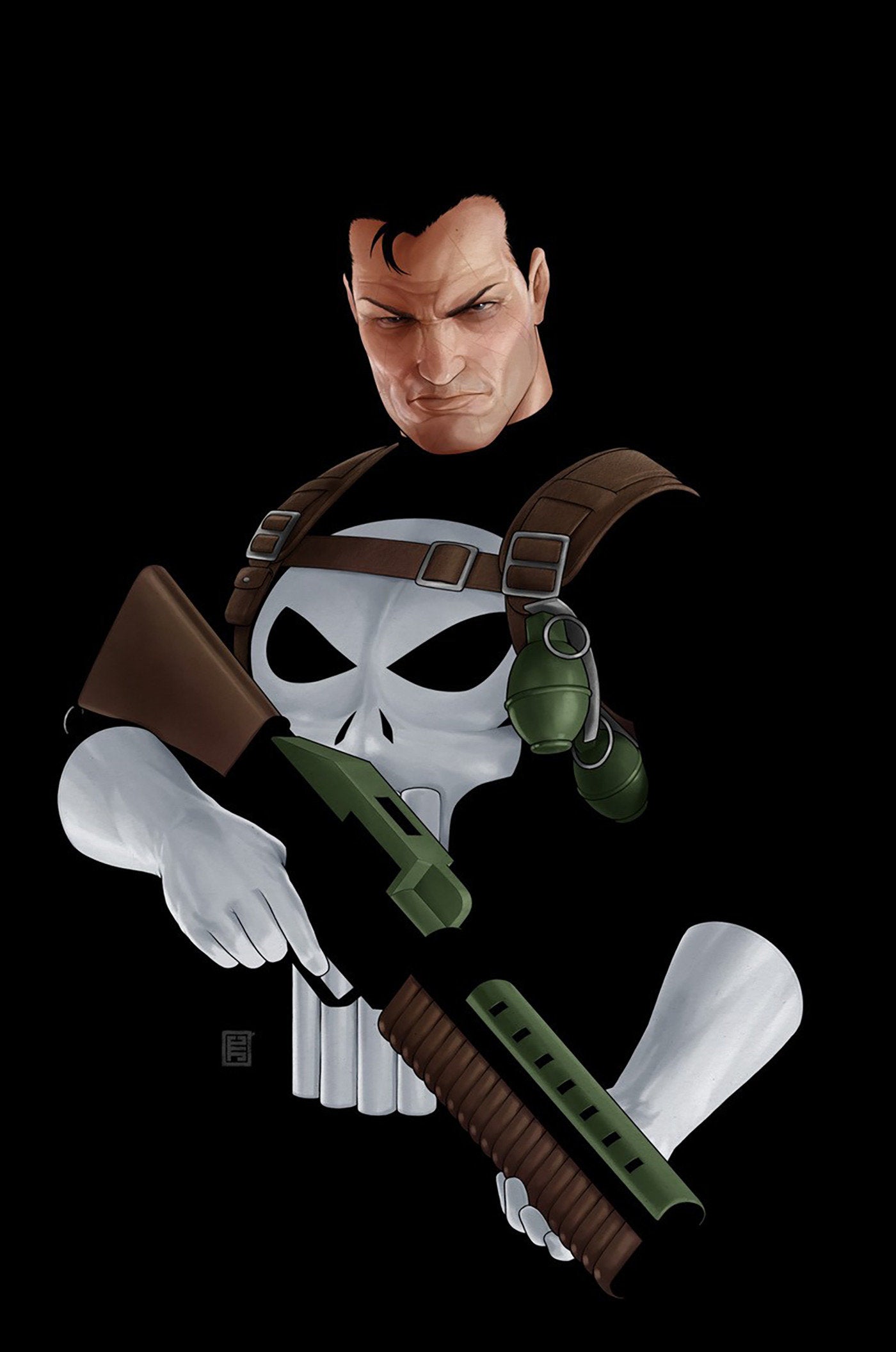 Punisher #1 John Tyler Christopher Negative Space Full Art Variant