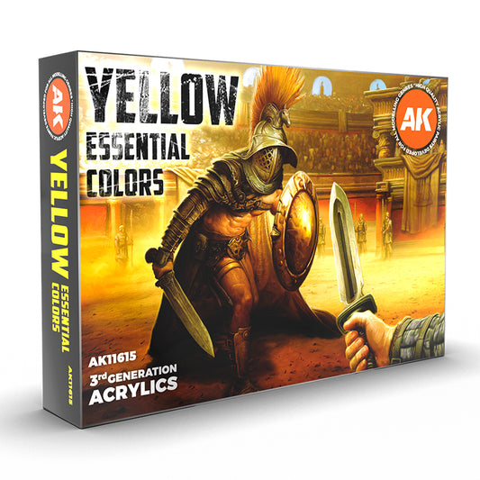 AK Acrylic Set - Yellow Essential Colours