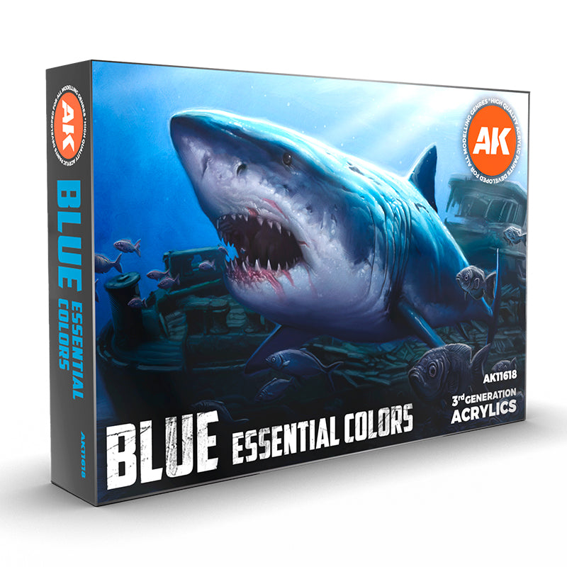 AK Acrylic Set - Blue Essential Colours