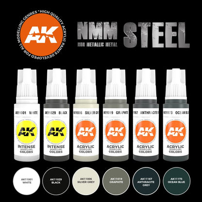AK Acrylic Set - Non Metallic Metal: Steel