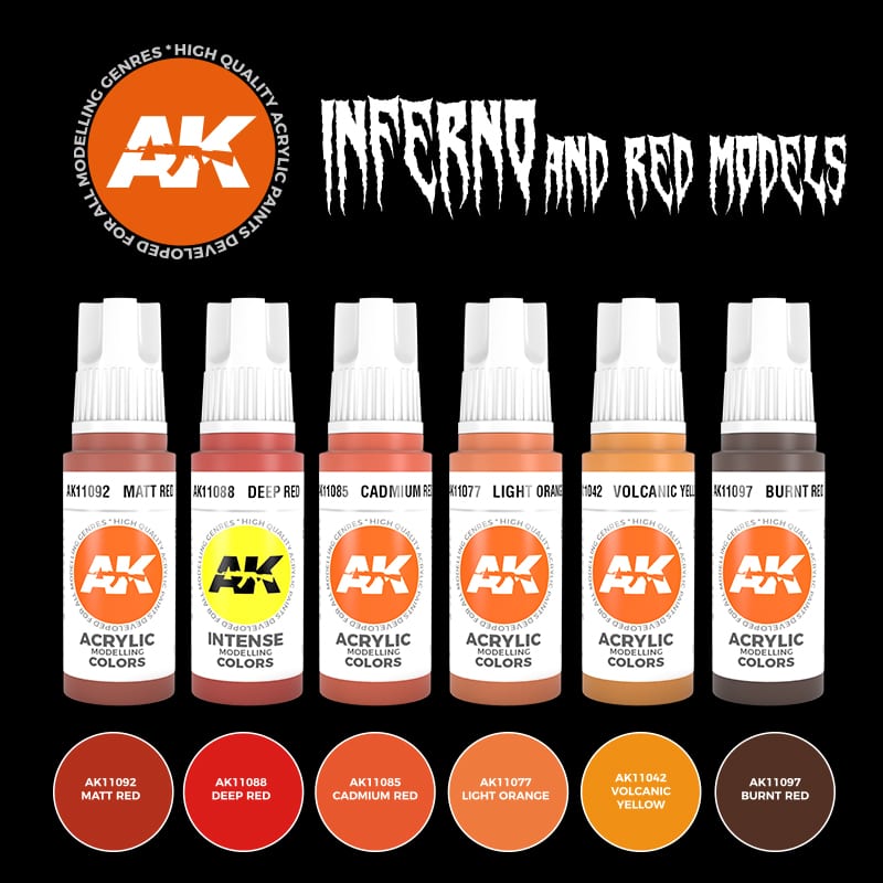 AK Acrylic Set - Inferno and Red Creatures