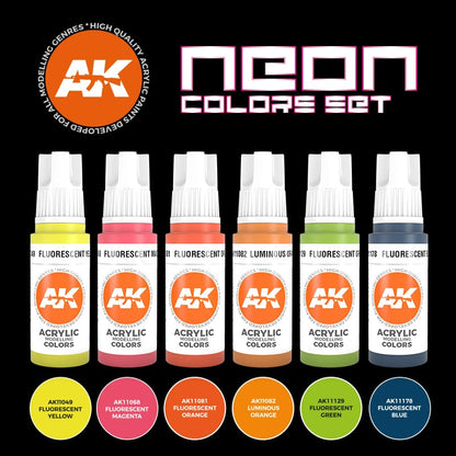 AK Acrylic Set - Neon Colours Set