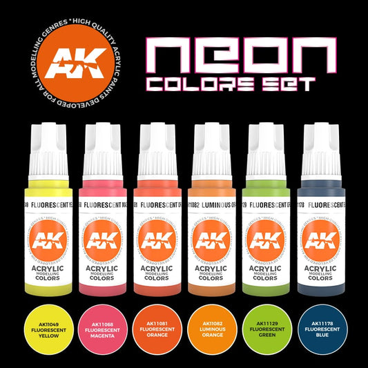 AK Acrylic Set - Neon Colours Set