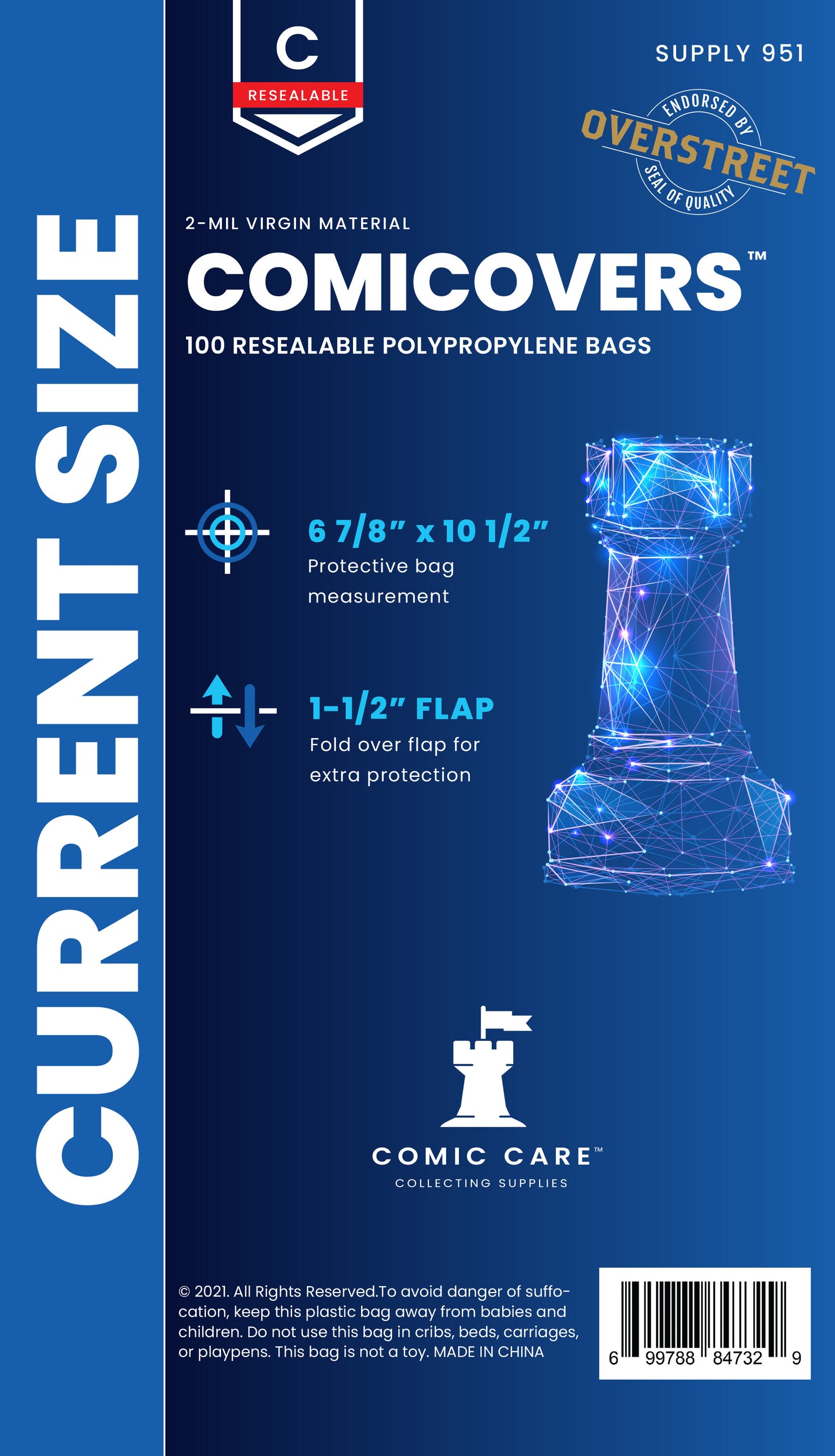 Comic Care Resealable Current Size Comic Bags