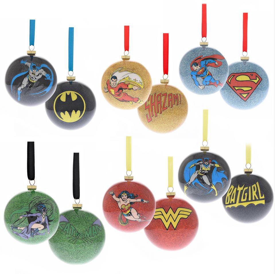 DC COMICS SET OF 6 CHRISTMAS BAUBLES