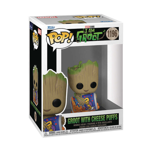 Pop Marvel I Am Groot Groot Pjs with Cheese Puffs Vinyl Figure (C