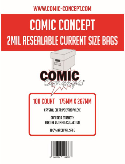 Comic Concept Resealable Current Size Comic Bags