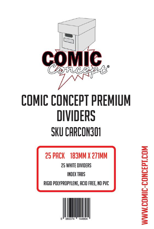 Comic Concept Premium White Dividers Pack 25