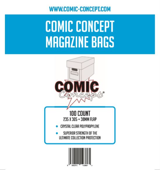 Comic Concept Magazine Bags 235 x 305mm Pack 100