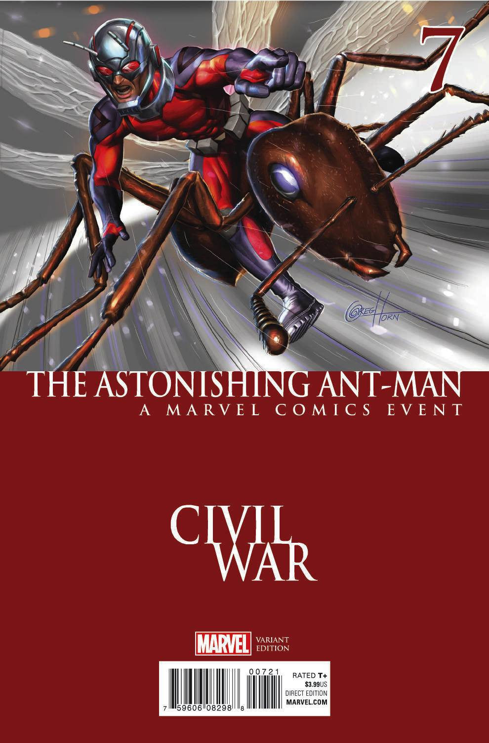 ASTONISHING ANT-MAN #7 HORN CIVIL WAR VAR COVER