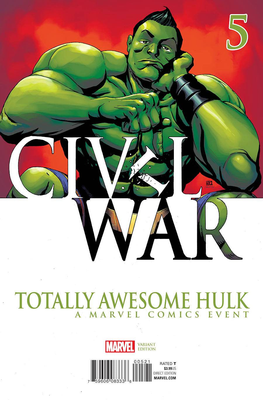 TOTALLY AWESOME HULK #5 PHAM CIVIL WAR VAR COVER