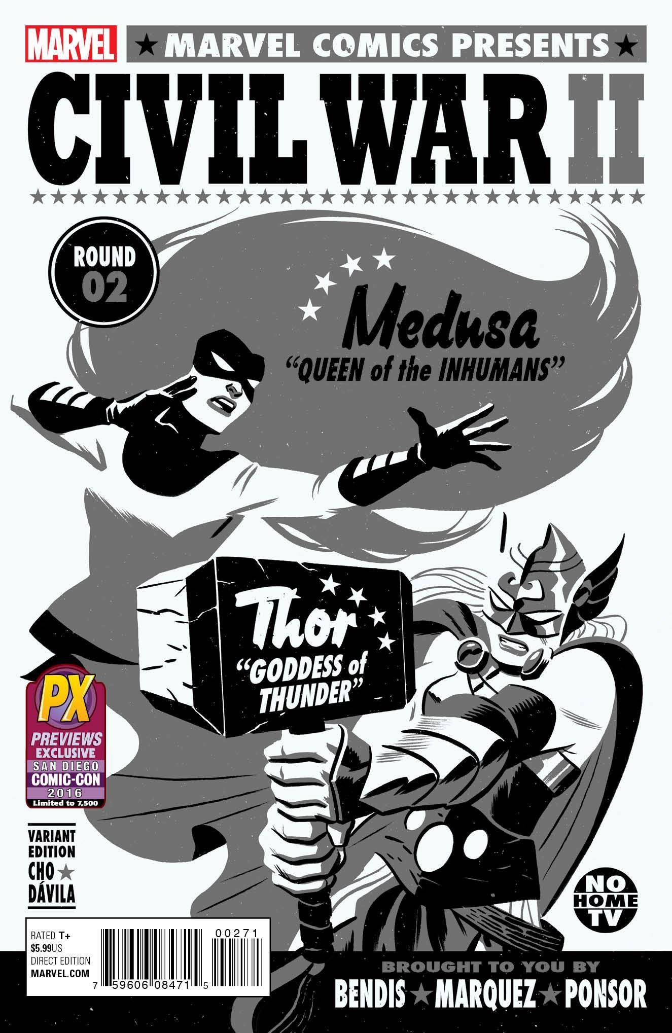 SDCC 2016 CIVIL WAR II #2 (OF 8) MICHAEL CHO B&W VAR COVER